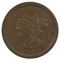 AU-50 1850 Half Cent