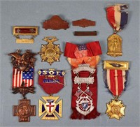 (10) Fraternal & Veteran Medals
