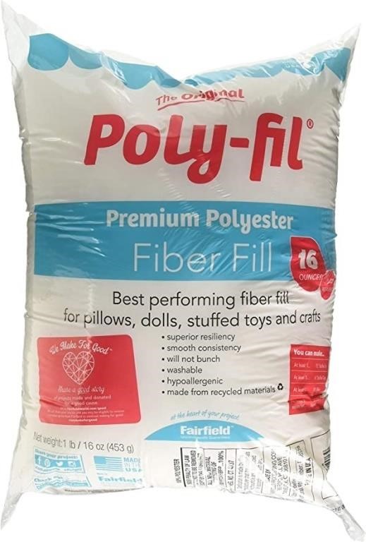 Poly-Fil PF16B Premium Fiber Fill 16 Ounce Bag,