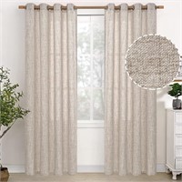 YoungsTex Natural Linen Curtains 96 Inch Long f
