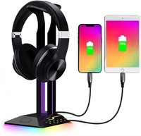 RGB Headphone Stand with 7 Light Modes, H