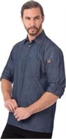 Chef Works Men's Detroit Long Sleeve Denim Shirt
