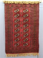 Hand Knotted Bokhara Wall Hanging Rug, 2'6" x 3'8"