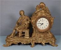Victorian Figural Spelter Mantel Clock