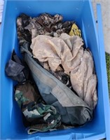 Tote of misc Camouflage Gear