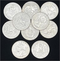 (R) 1961-D, 1962-D U.S. Washington Silver Quarters