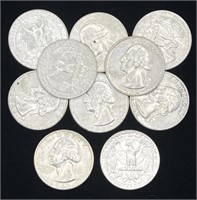 (R) 1962-D U.S. Washington Silver Quarters FV