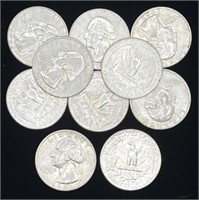 (R) 1962-D U.S. Washington Silver Quarters FV