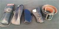 Box 4 Holsters, Leather Belt