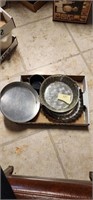 Pyrex dish and tin pans