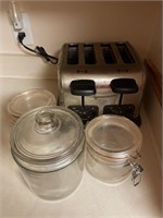 Toaster and glass canisters