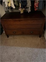 Wooden storage chest with drawers