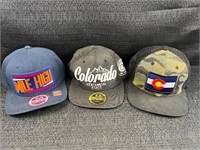 Lot of 3 Colorado Flat Bill Hats