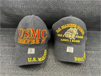 Lot of 2 USMC Embroidered Hats
