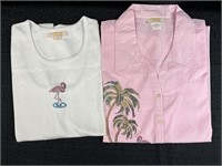 Lot of 2 New Tia Size L Tropical Tank and ButtonUp