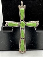 STERLING SILVER SIGNED CROSS PENDANT E KASKALLA