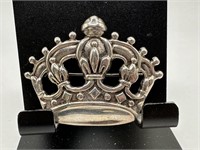 LARGE STERLING SILVER CROWN BROOCH / PIN