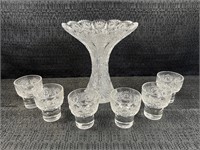 Lot of Bohemian Crystal Vase and Cups