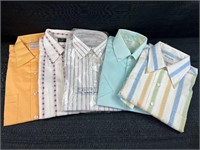 Lot of 5 New 15-15 1/2 Button Up Mens Shirts