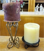 Pair of Candles on metal stands