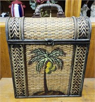 Palm tree storage box approx 14 inches tall