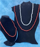 Red and White Necklaces