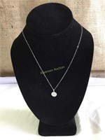 Sterling Silver M necklace, 20 inches