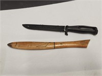 (2) Fillet Knives - wooden knife is a floating