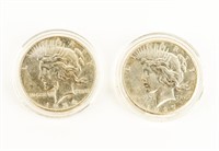 Coin 1927-P & 1934-P Peace Dollars, BU