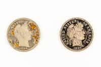 Coin 1894-P, 1896-P Barber Dimes, G