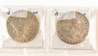 Coin 1892-P & 1892-O Morgan Silver Dollars,XF