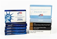Coin 10 Proof Sets, 1999-2002, 2006, 2009-2013