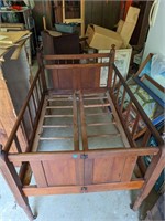 Antique folding wooden crib