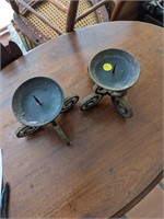 Pair of metal design candle holders