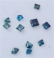 0.20 cts Princess Cut Blue Diamonds