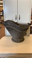 Galvanized Coal Bucket with Contents