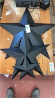 Set of 3 Black Metal Stars