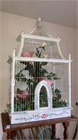 Large country painted decorative bird cage