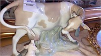 Lladro’ Spain porcelain dairy cow & pig figurine