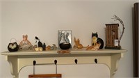 Lot of various cat figurines/ **not shelf