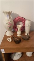 Lot of vases & swans