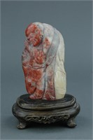 Chinese Soapstone Carved Figure of Lohan