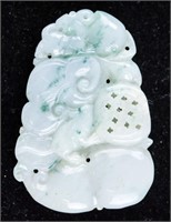 Chinese Light Celadon Jadeite Carved Pendant