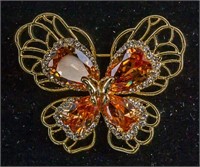Butterfly Brooch with Gemstone