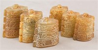 Lot of 6 Han Dynasty White Jade Hanging Bells