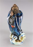 Chinese Shiwan Porcelain Figure of Damo Bodhidharm