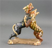 Chinese Tang Sancai Style Pottery Dog Statue