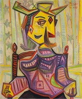 Spanish Oil on Canvas Signed Picasso "21.6.69"