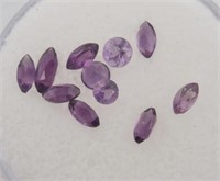 (11) Amethyst Gemstones -  Various Sizes & Shapes