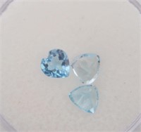 (3) Blue Topaz Gemstones